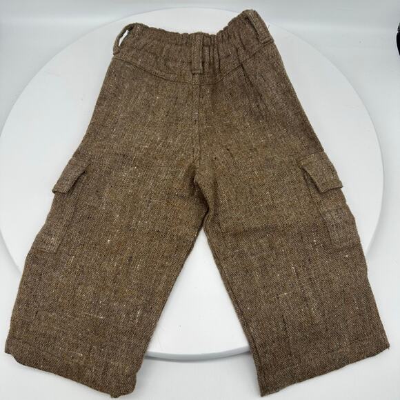 Ralph Lauren Cargo Style Baby Boy Wool Brown Pants Size 6-12 Months Trendy - Picture 5 of 10